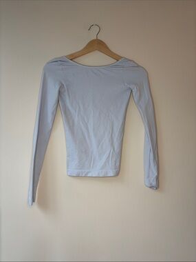 Free People Long Sleeve Scoop Neck Top - White